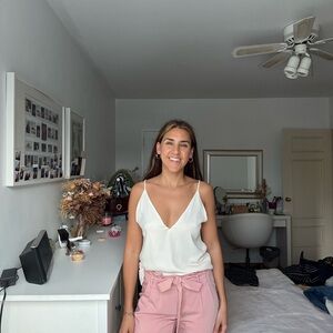 White V-Neck Cami Top